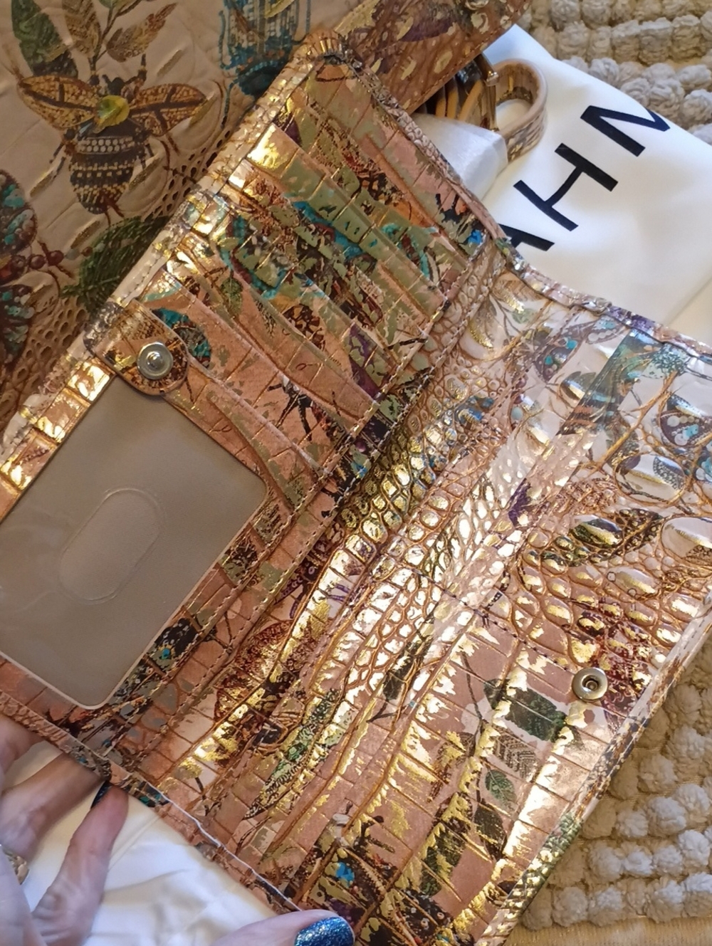 Brahmin LRG Duxbury satchel & wallet Set Hill Garden Butterfly ๐ฆ Botanical - Picture 12 of 17